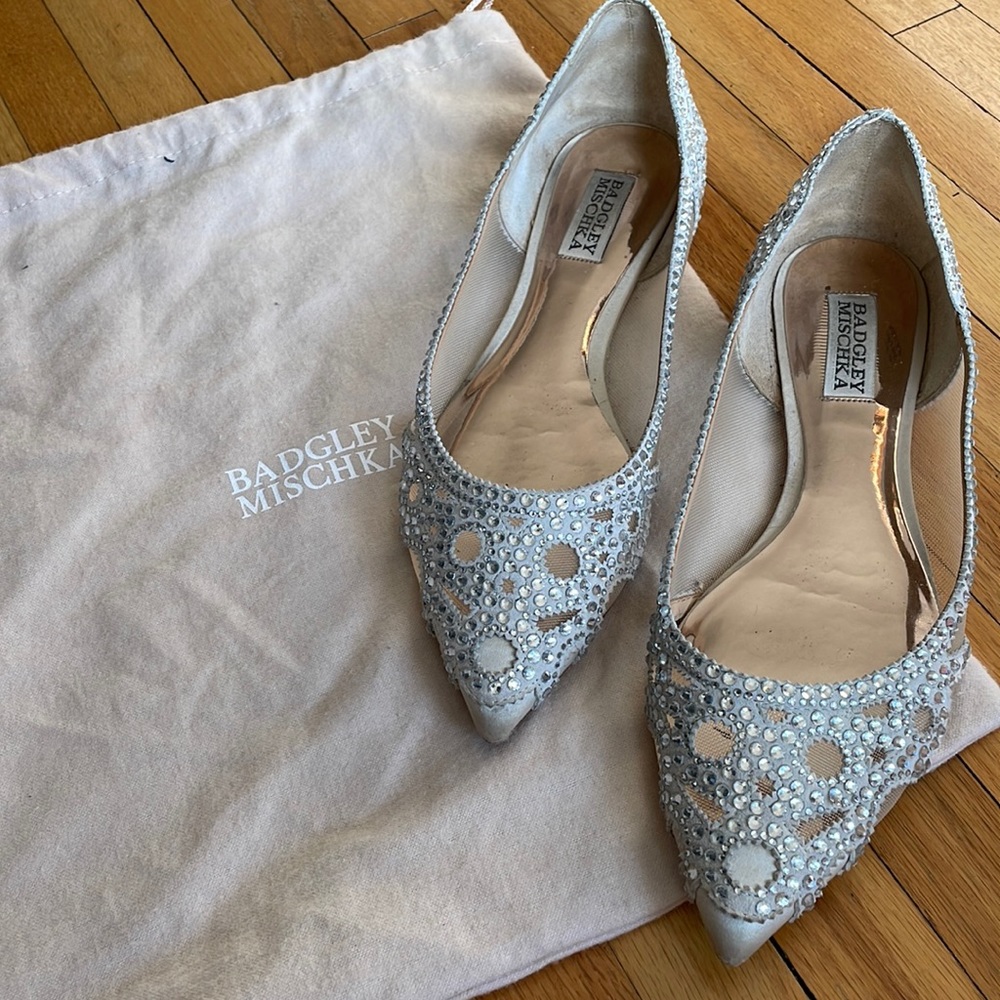 Badgley Mischka jeweled flats